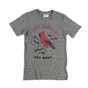 rxmance Womens North Carolina Key West Graphic T-Shirt, Grey, NWT